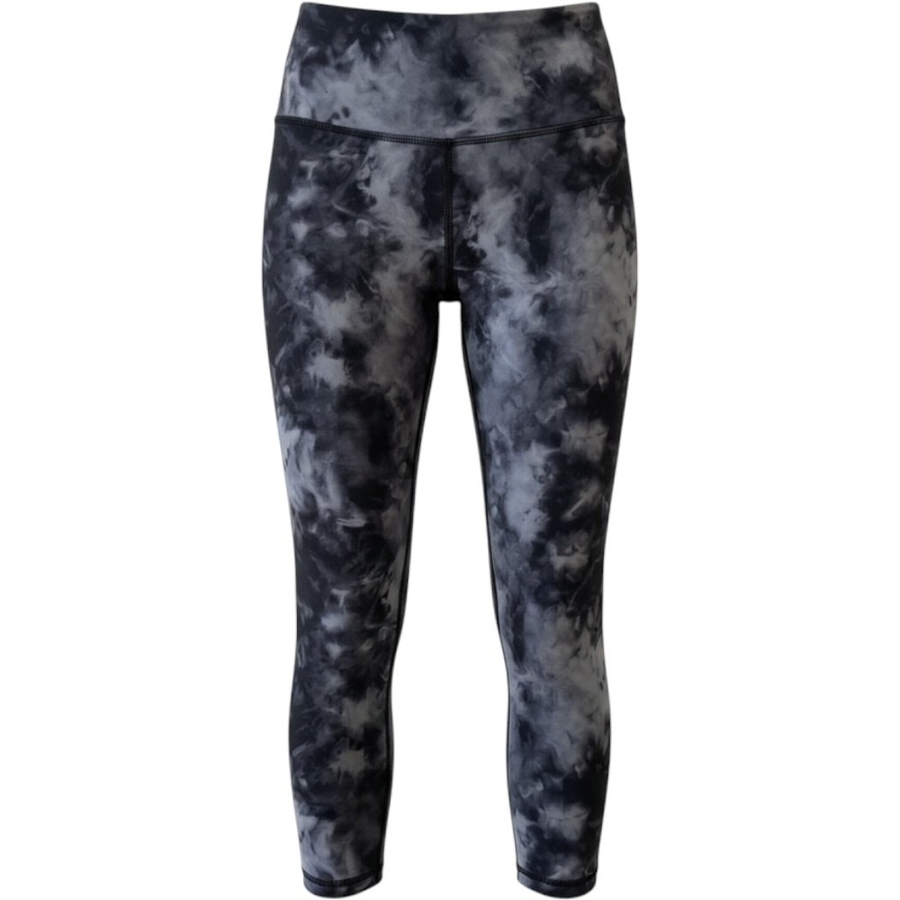 90 Degree by Reflex High Waisted Tie Dye Leggings Black White Smoke Cropped S